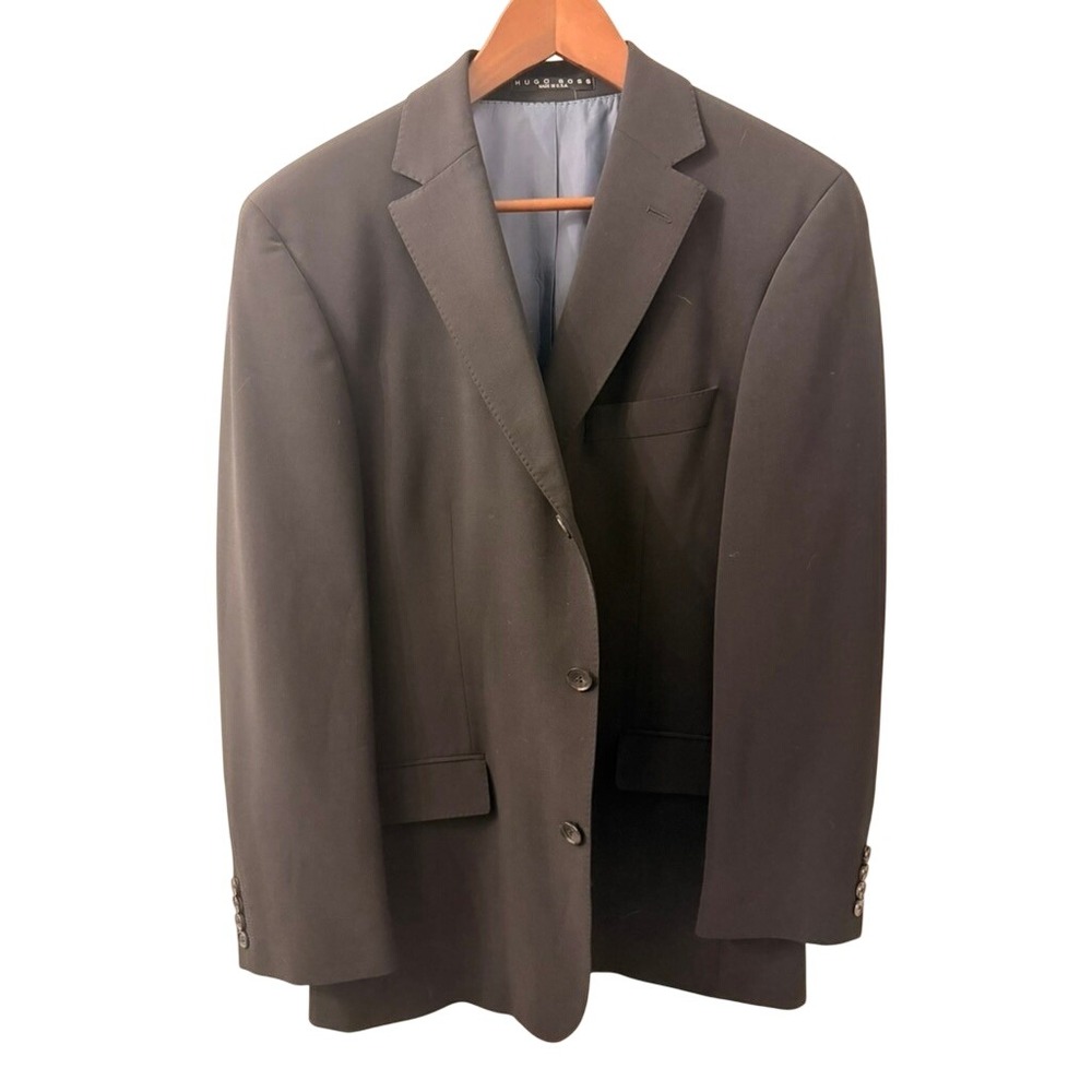 Hugo Boss Blazer Mens 38S Black Scorsese Movie‎ US Virgin Wool Stretch Jacket